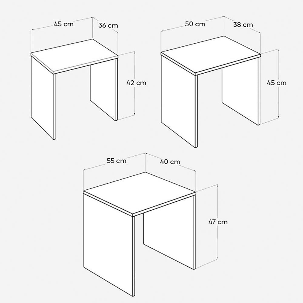 Bgr Zigon Sehpa 3 Parça 4050 küçük görsel