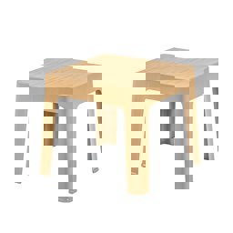 Brezza 2594 Ahşap Desen Sehpa 45x45x41 Cm Çöl Beji küçük görsel