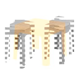 Brezza 2593 Rattan Sehpa 45x45x41 Cm Çöl Beji küçük görsel