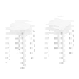 Brezza 2594 Ahşap Desen Sehpa 45x45x41 Cm Beyaz küçük görsel