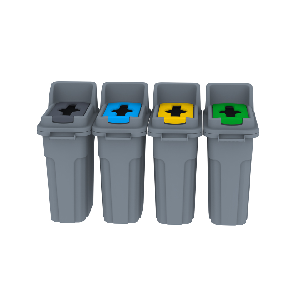 Üçtem Geri Dönüşüm Seti Kilitli Kapaklı Utp402 küçük görsel