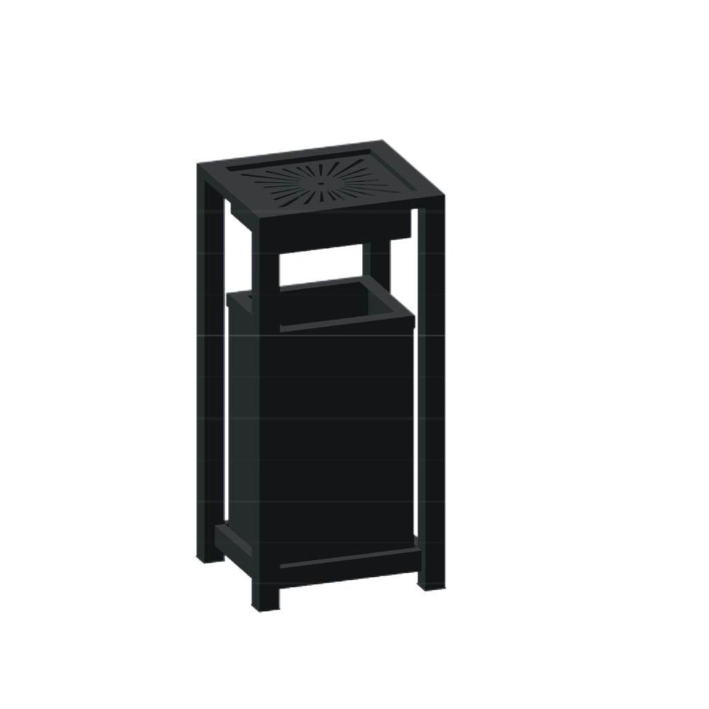 Maxiflow Izgaralı Kafes Tipi Küllüklü Çöp Kovası Siyah 34402 görseli