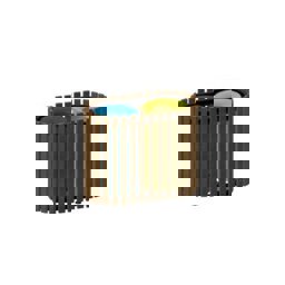 Maxiflow Geri Dönüşüm Atık Kovası Oval Ağaç Düz Kapak 2'Li 34412 küçük görsel