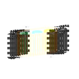 Maxiflow Geri Dönüşüm Atık Kovası Oval Ağaç Düz Kapak 3'Lü 34413 küçük görsel