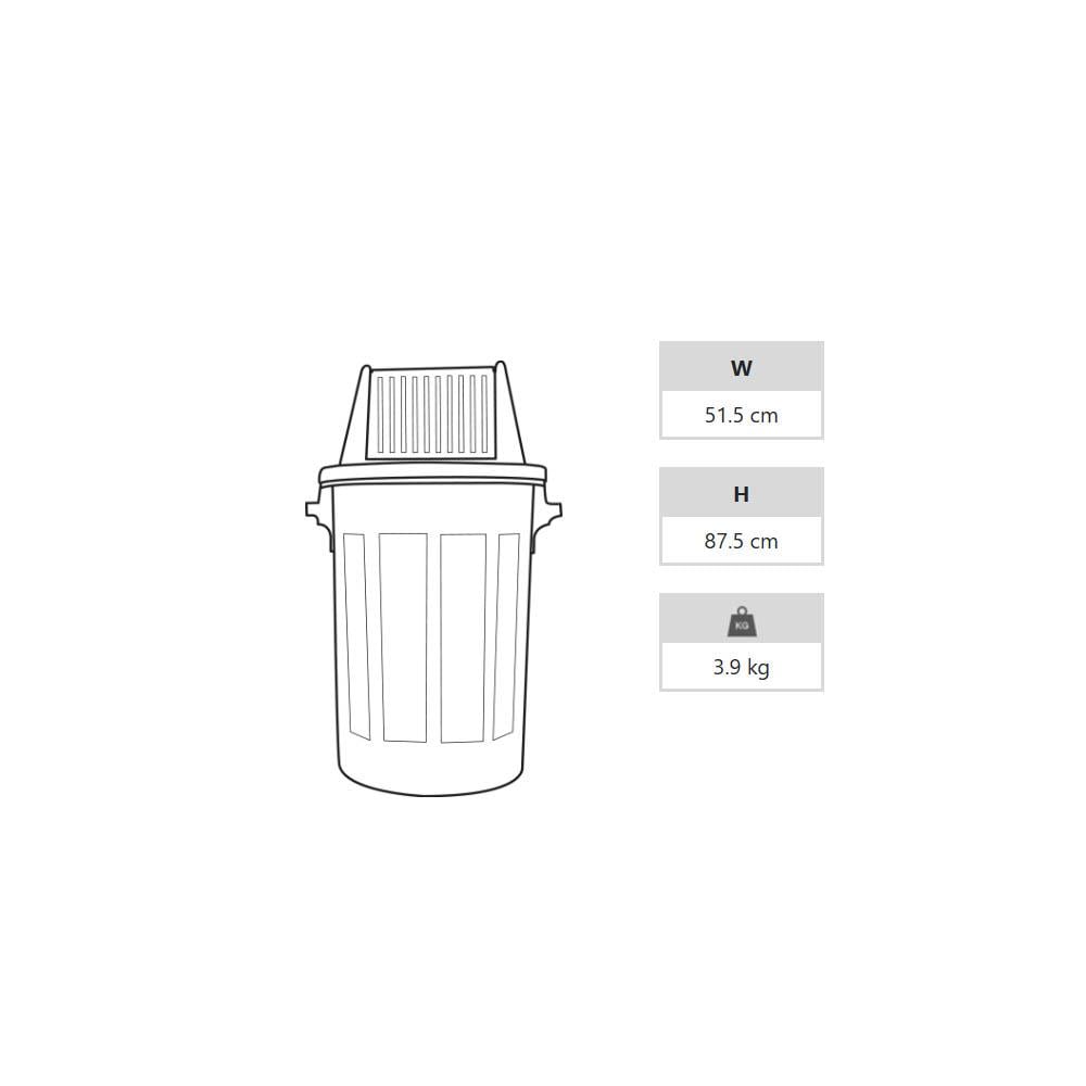 A Form 90 Lt Büfe Tipi Çöp Kovası Gri Bck 101 küçük görsel