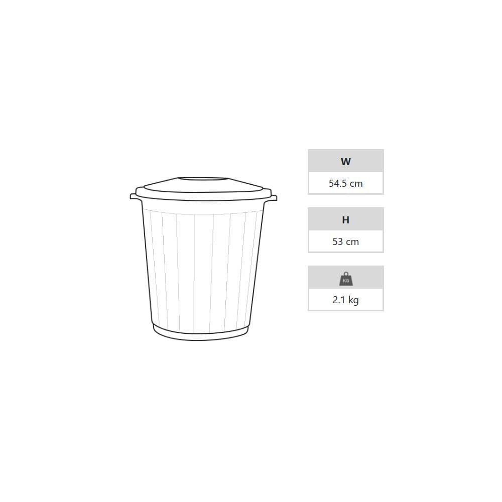A Form 70 Lt Kapaklı Endüstriyel Çöp Kovası Gri Ck-70 101 küçük görsel
