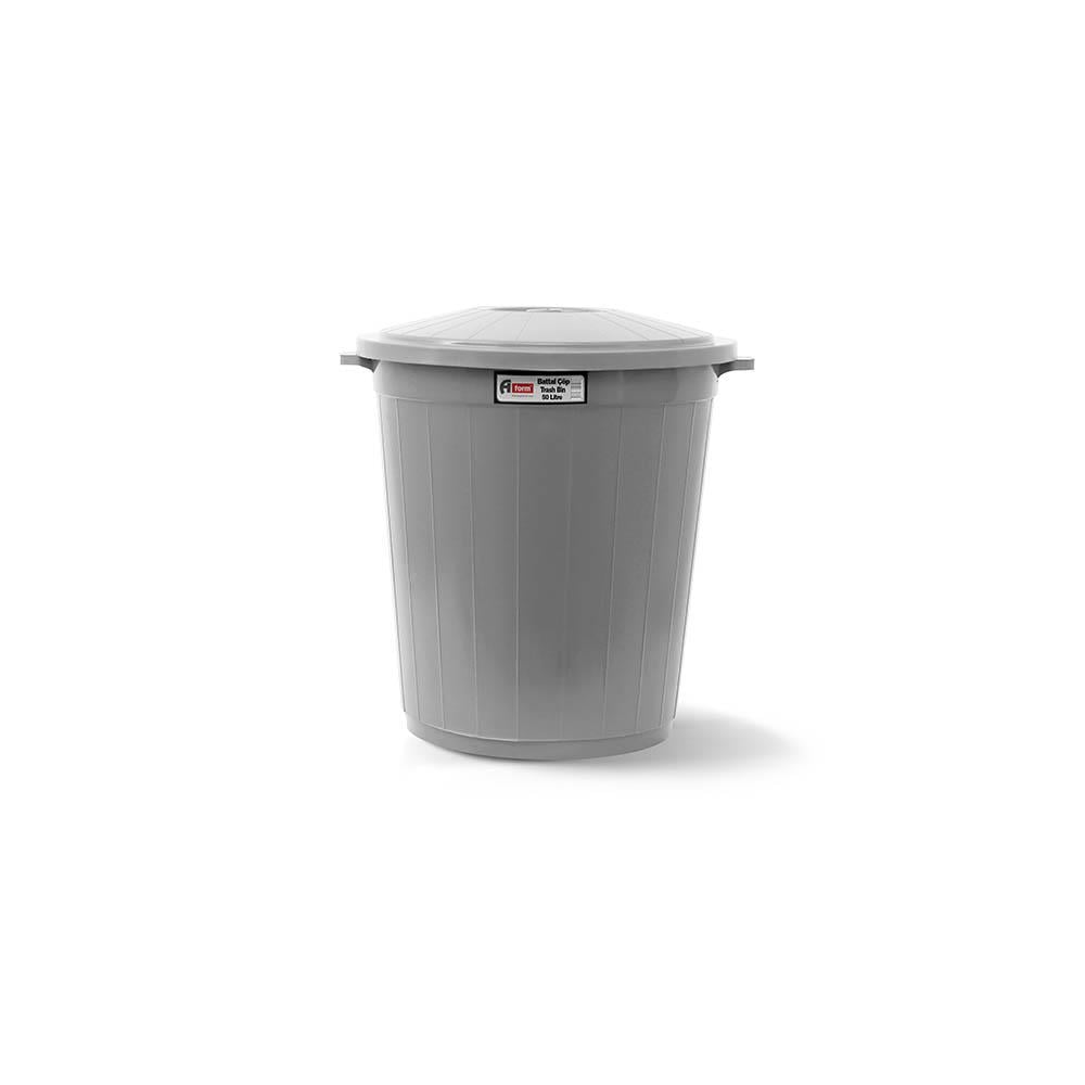 A Form 50 Lt Kapaklı Endüstriyel Çöp Kovası Gri Ck-50 101 görseli