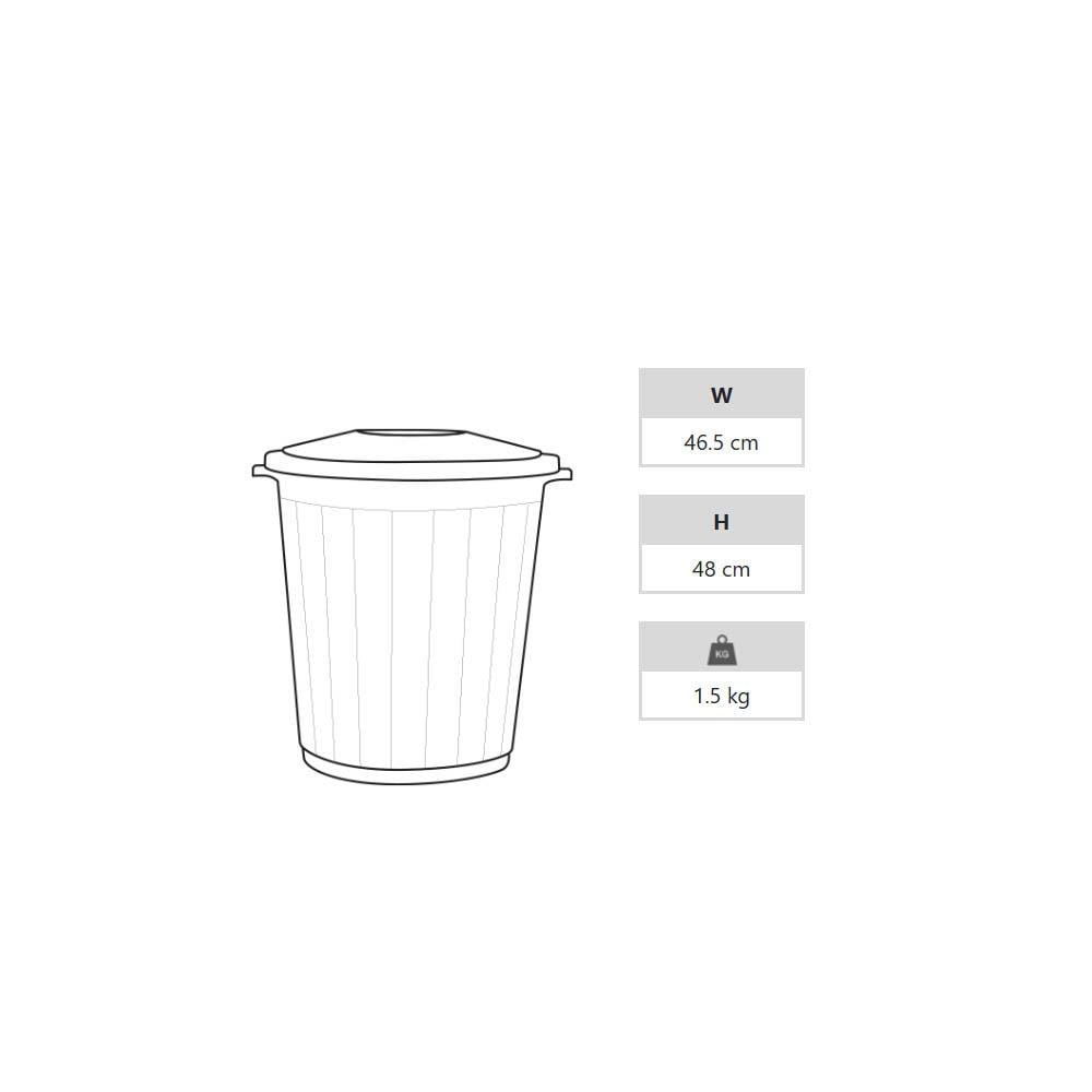 A Form 50 Lt Kapaklı Endüstriyel Çöp Kovası Gri Ck-50 101 küçük görsel