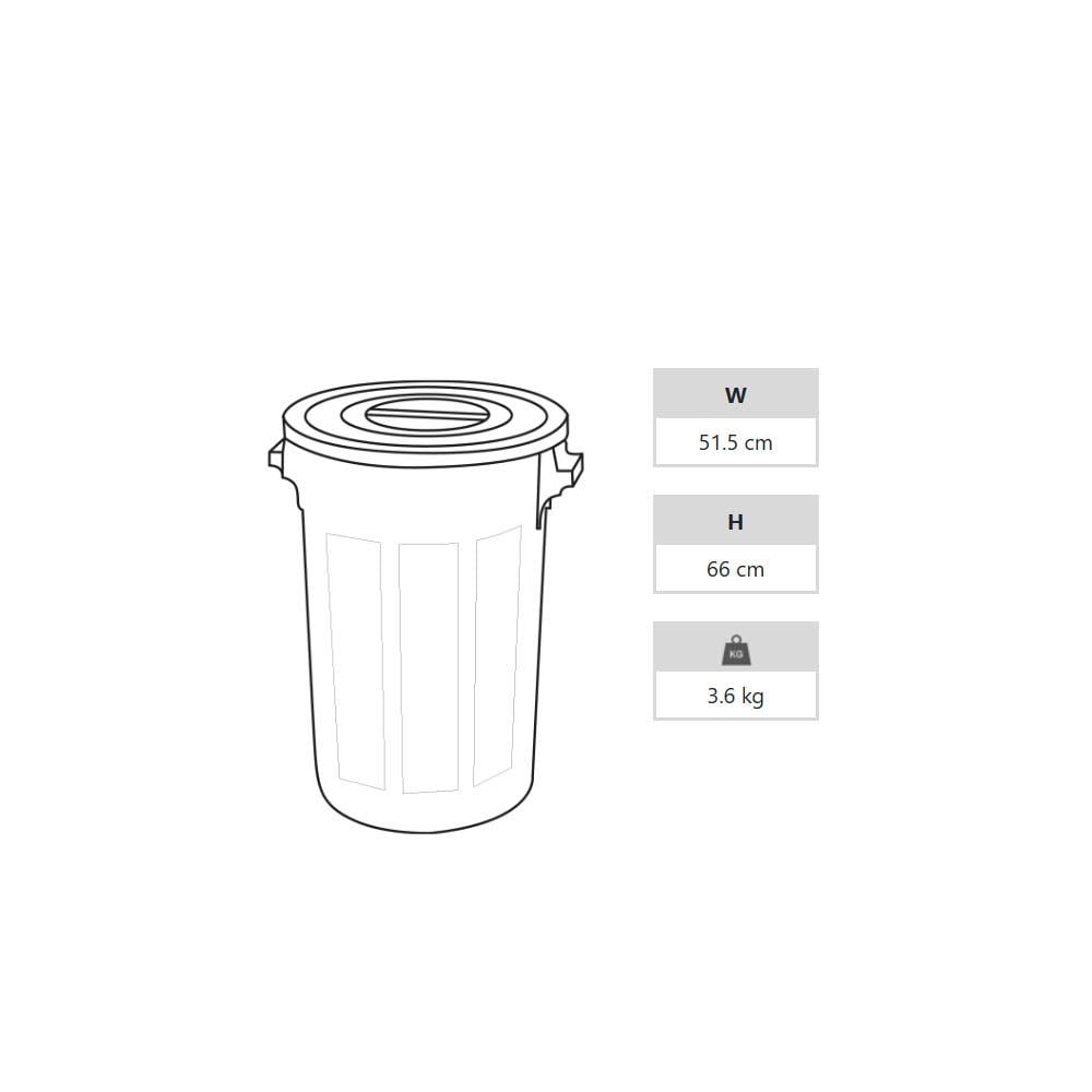 A Form 90 Lt Kapaklı Jumbo Sanayi Tipi Çöp Kovası Gri Jck 101 küçük görsel