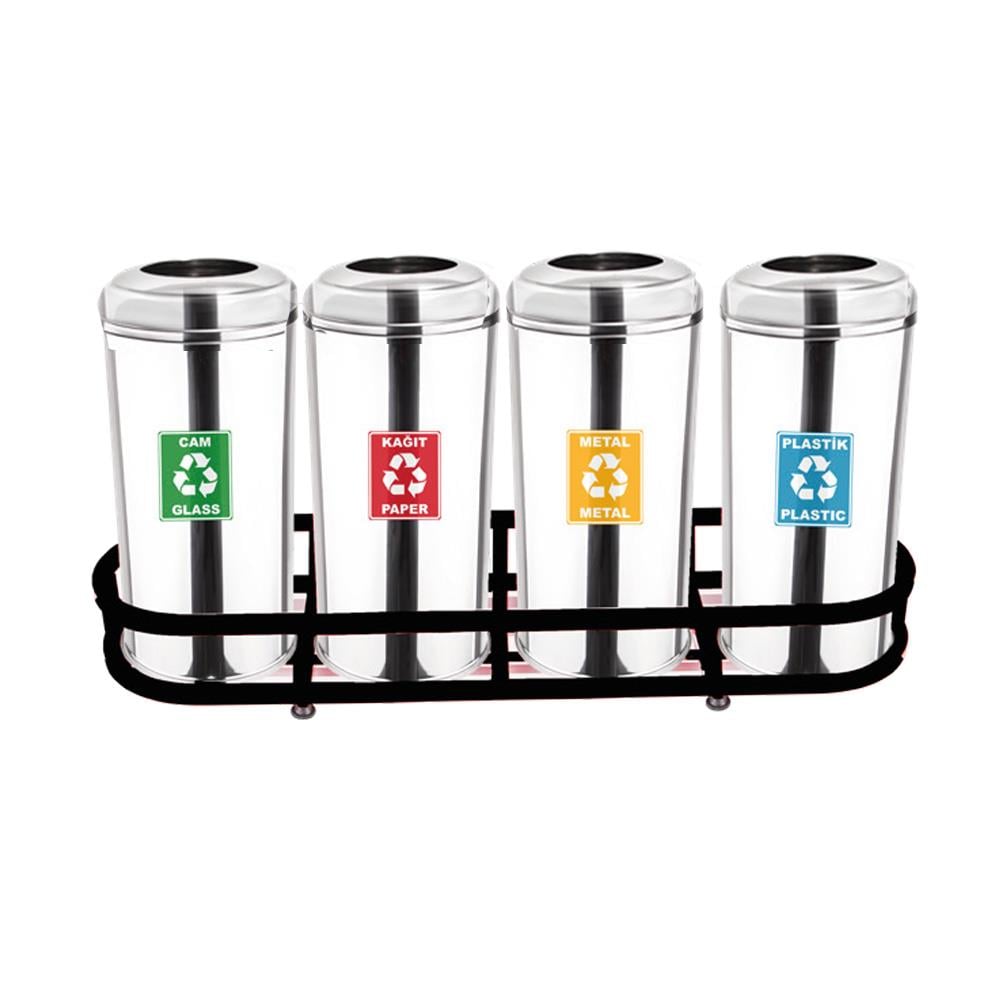 Maxiflow Geri Dönüşüm Atık Kovası Bombe Kapak 4'Lü Ss430 23435 görseli