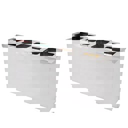 Maxiflow 4 Bölmeli Paslanmaz Geri Dönüşüm Atık Kovası Kare Kapak 32553 küçük görsel