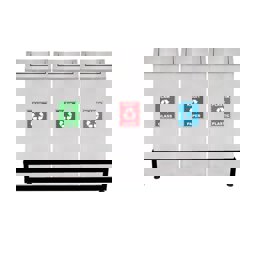 Maxiflow Geri Dünüşüm Atık Kovası Sallanır Kapak 3'Lü Ss430 18248 küçük görsel