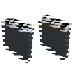 Maxiflow 4 Bölmeli Boyalı Geri Dönüşüm Atık Kovası Kare Kapak 32332 küçük görsel