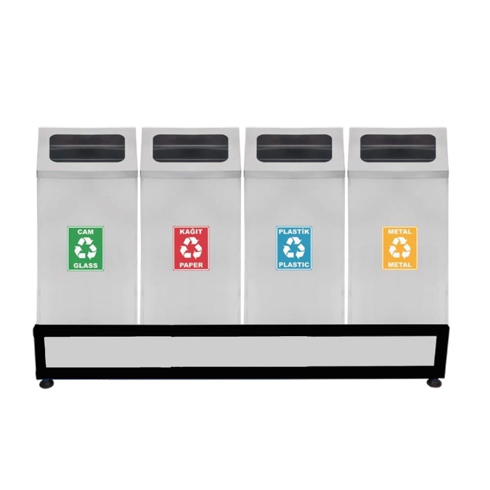 Maxiflow Geri Dünüşüm Atık Kovası Zarf Kapak 4'Lü Ss430 23442 görseli