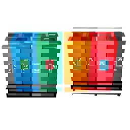 Maxiflow Geri Dünüşüm Atık Kovası Zarf Kapak 4'Lü Boyalı 23443 küçük görsel