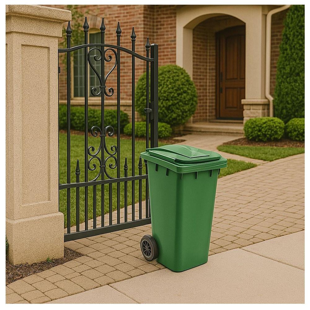 120 Lt Tekerlekli Çöp Konteyner Yeşil CTK-3002 küçük görsel