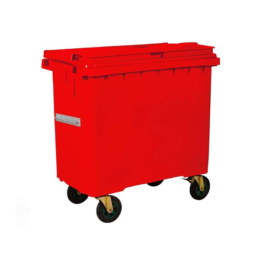 660 Lt Tekerlekli Çöp Konteyner Kırmızı CTK-6601 görseli