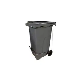 240 Lt Tekerlekli Çöp Konteyner Pedallı Gri Ctk-3008 küçük görsel