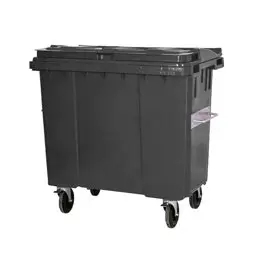 660 Lt Tekerlekli Çöp Konteyner Gri CTK-6601 küçük görsel