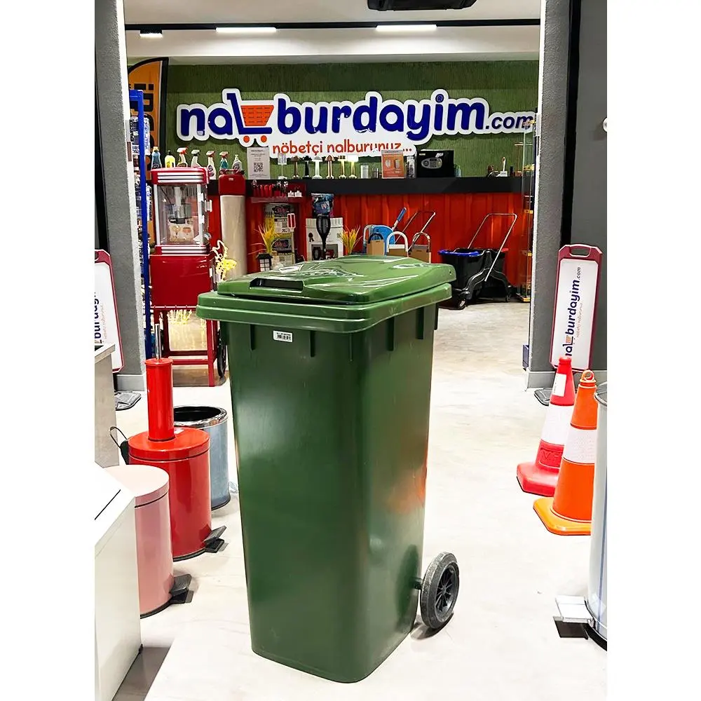 120 Lt Tekerlekli Çöp Konteyner Kırmızı Ctk-3003 küçük görsel