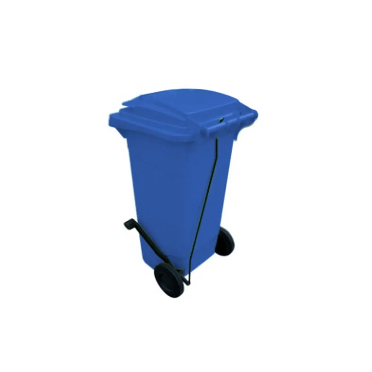 120 Lt Tekerlekli Çöp Konteyner Pedallı Mavi Ctk-3006 görseli