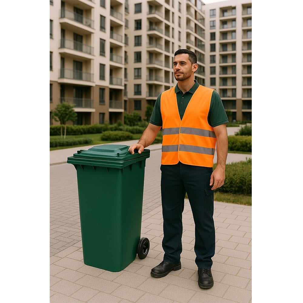 240 Lt Tekerlekli Çöp Konteyner Yeşil Ctk-3001 küçük görsel
