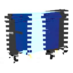 660 Lt Tekerlekli Çöp Konteyner Mavi CTK-6601 küçük görsel