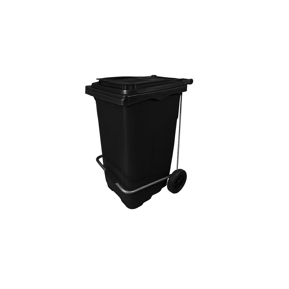 240 Lt Tekerlekli Konteyner Pedallı Siyah Ctk-3008 görseli