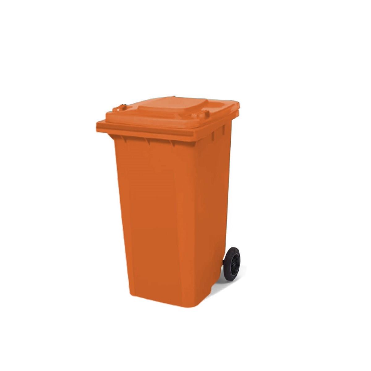120 Lt Tekerlekli Çöp Konteyner Turuncu Ctk-3003 görseli