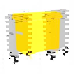 660 Lt Tekerlekli Çöp Konteyner Sarı CTK-6601 küçük görsel