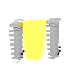 80 Lt Tekerlekli Çöp Konteyner Sarı Ctk-2002 küçük görsel