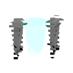 120 Lt Tekerlekli Çöp Konteyner Pedallı Yeşil CTK-3005 küçük görsel