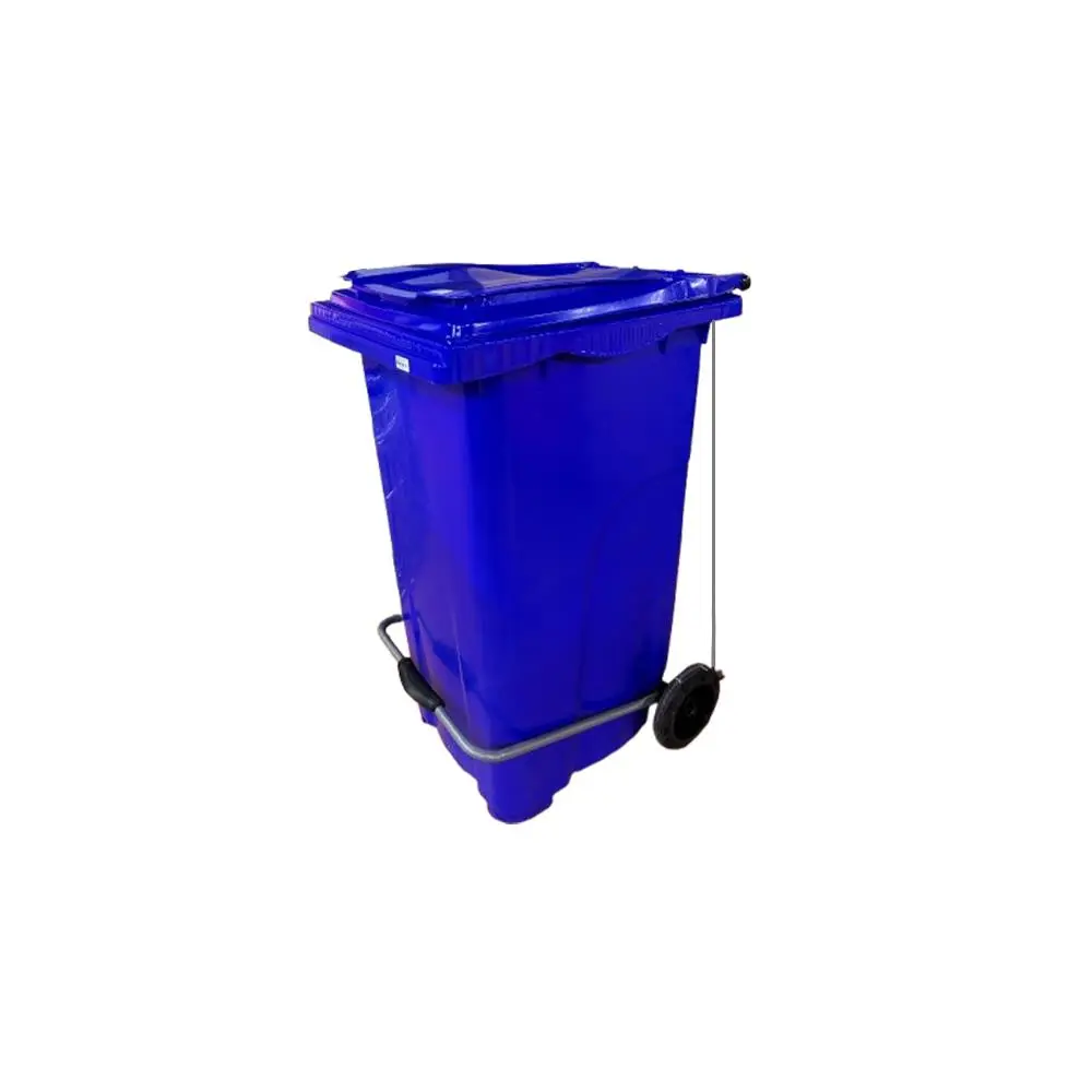 240 Lt Tekerlekli Çöp Konteyner Pedallı Mavi Ctk-3008 görseli