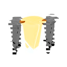 240 Lt Tekerlekli Çöp Konteyner Pedallı Turuncu Ctk-3008 küçük görsel