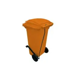 240 Lt Tekerlekli Çöp Konteyner Pedallı Turuncu Ctk-3008 küçük görsel