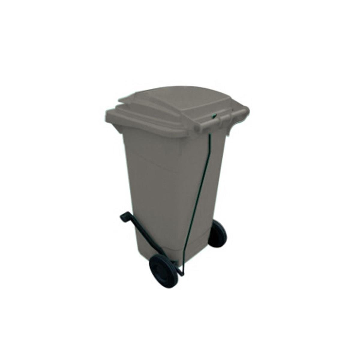 120 Lt Tekerlekli Çöp Konteyner Pedallı Gri Ctk-3006 görseli