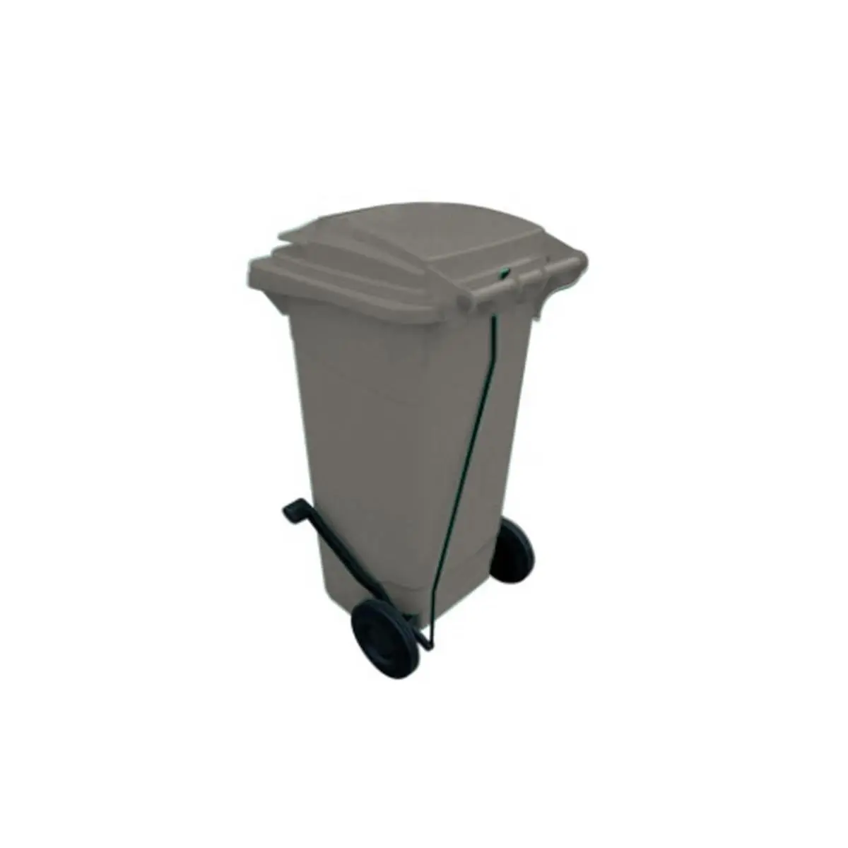 120 Lt Tekerlekli Çöp Konteyner Pedallı Gri Ctk-3006 görseli