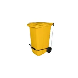240 Lt Tekerlekli Çöp Konteyner Pedallı Sarı Ctk-3008 küçük görsel