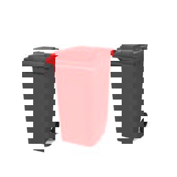 80 Lt Tekerlekli Çöp Konteyner Kırmızı Ctk-2002 küçük görsel