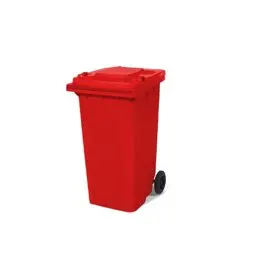 80 Lt Tekerlekli Çöp Konteyner Kırmızı Ctk-2002 küçük görsel
