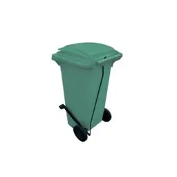 80 Lt Tekerlekli Çöp Konteyner Pedallı Yeşil Ctk-2003 küçük görsel