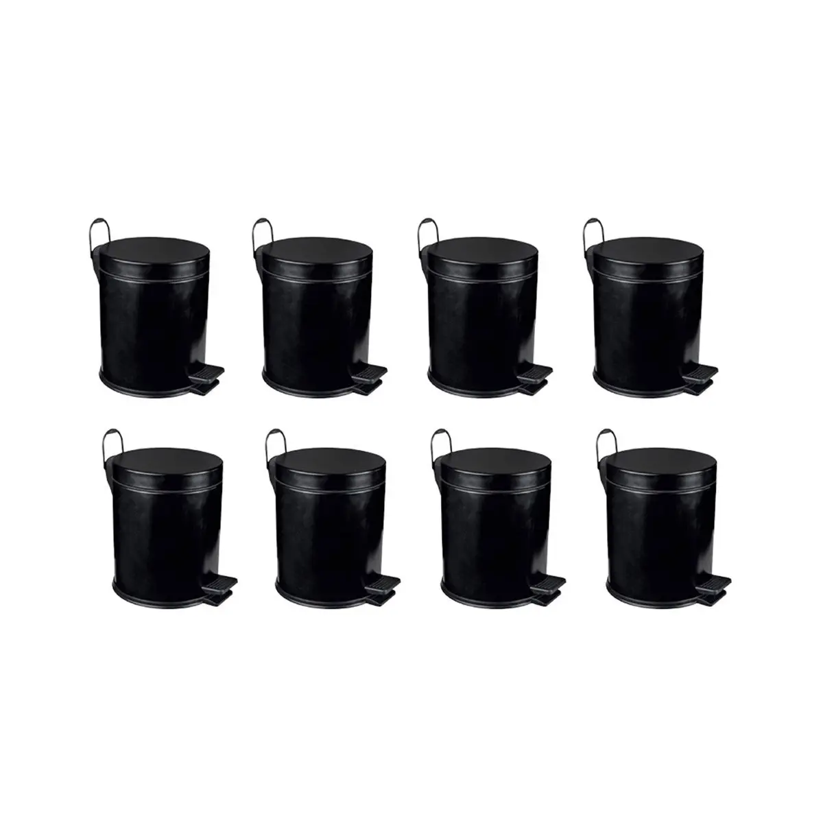 Maxiflow Standart Çöp Kovası Boyalı Siyah 5 Lt 18202 (8'li Koli) küçük görsel