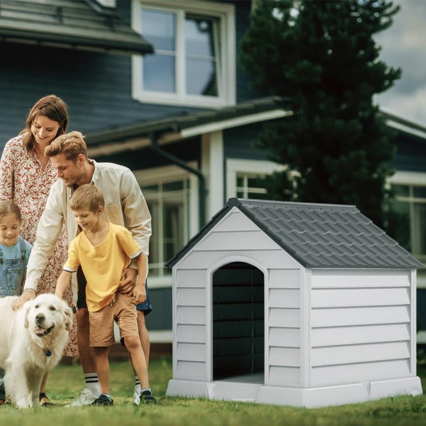 Şenyayla 5101 Büyük Köpek Kulübesi Taş Gri/Antrasit küçük görsel