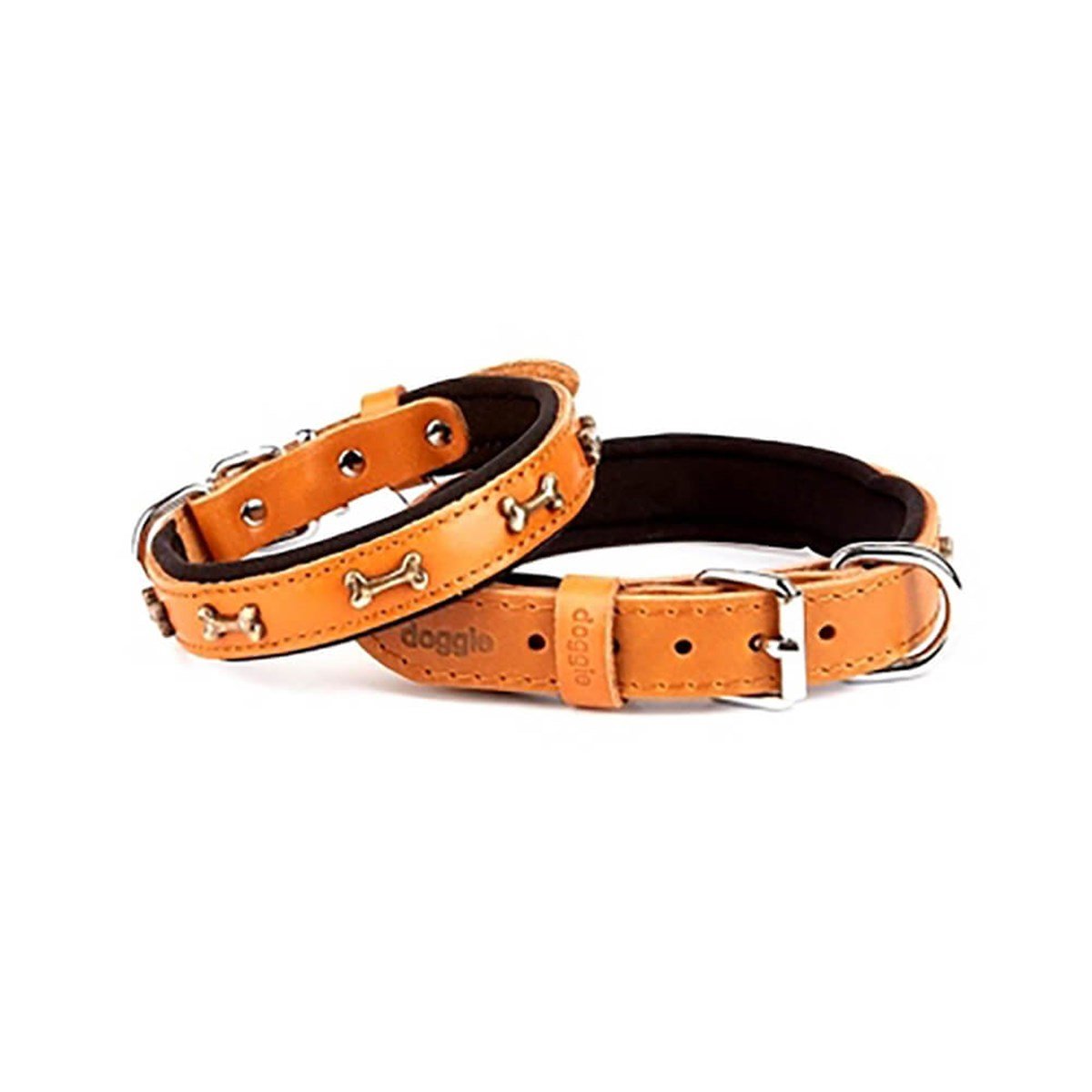 Doggie Konfor Deri Kemik Süslü Köpek Boyun Tasması Camel 2x30-35Cm SBT2062SCAMEL görseli