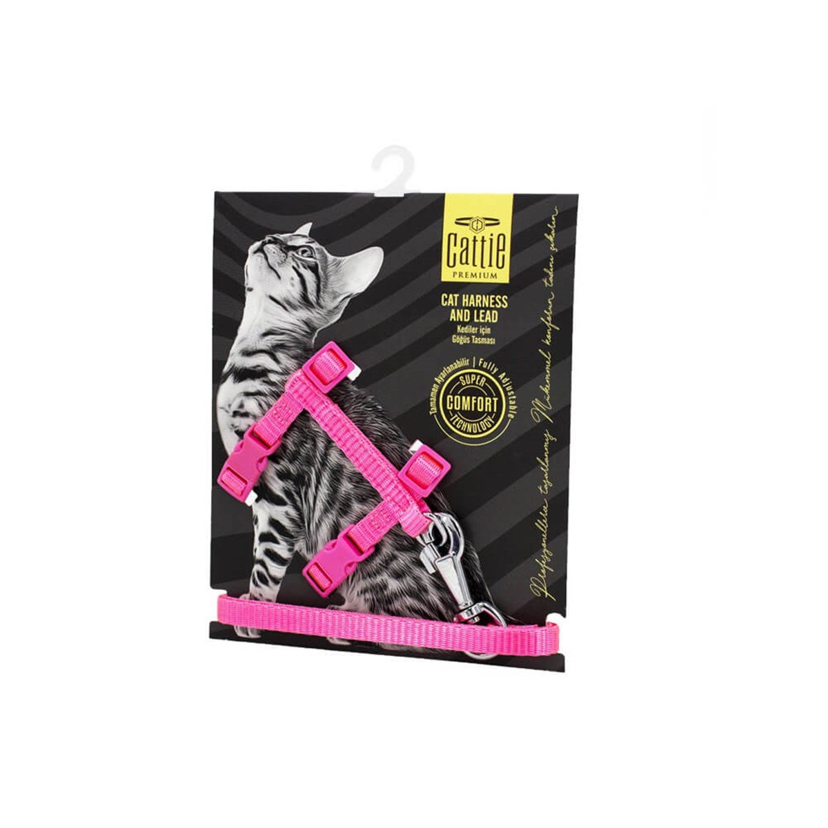 Cattie Kedi Göğüs ve Gezdirme Takımı Pembe 1x25-40CM KTPINK görseli
