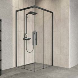 Aquanil Clase 6mm Kare Parlak Eloksal Şeffaf Cam Duşakabin 90x90cm küçük görsel