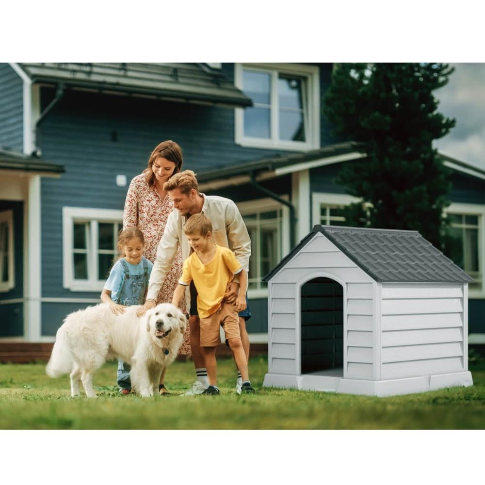 Şenyayla 5101 Büyük Köpek Kulübesi Taş Gri/Kiremit küçük görsel