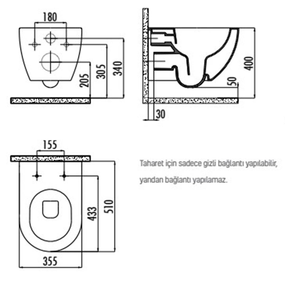 Creavit Free Rim-Off Kanalsız Asma Klozet Seti küçük görsel