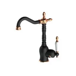 GPD Retro Tek Gövde Lavabo Bataryası siyah-rose Gold Mtl180-s-r küçük görsel