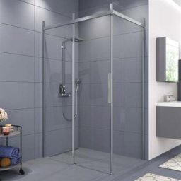 Aquanil Gama 6mm Dikdörtgen Siyah Eloksal Şeffaf Cam Duşakabin 80x120cm küçük görsel